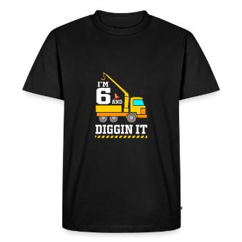 Chantier de la fête d’anniversaire des enfants - T-shirt Premium bio Homme - noir - Devant - Nico (187cm)