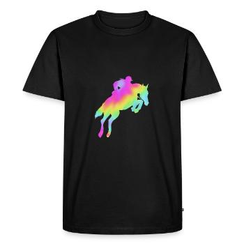 Saut d’obstacles Saut d’obstacles - T-shirt Premium bio Homme - noir - Devant - Nico (187cm)