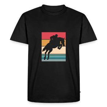 Saut d’obstacles Saut d’obstacles - T-shirt Premium bio Homme - noir - Devant - Nico (187cm)