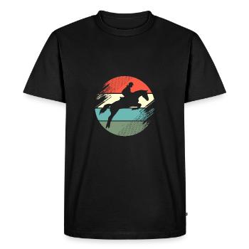 Saut d’obstacles Saut d’obstacles - T-shirt Premium bio Homme - noir - Devant - Nico (187cm)