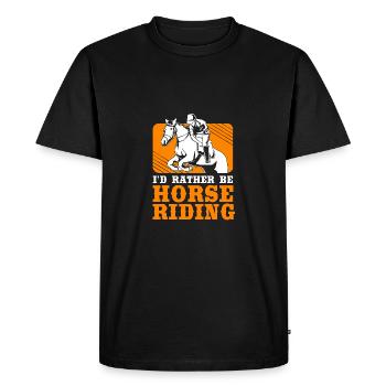 Saut d’obstacles Saut d’obstacles - T-shirt Premium bio Homme - noir - Devant - Nico (187cm)