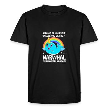Narval - T-shirt Premium bio Homme - noir - Devant - Nico (187cm)