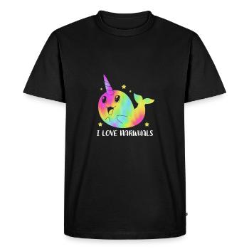 Narwhal - Men's Premium Organic T-Shirt - black - Front - Nico (187cm)