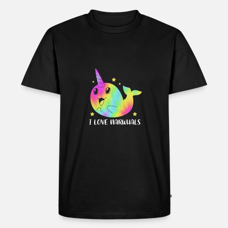 Narwal - Männer Premium Bio T-Shirt - Schwarz