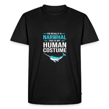 Narval - T-shirt Premium bio Homme - noir - Devant - Nico (187cm)