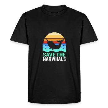 Narwhal - Men's Premium Organic T-Shirt - black - Front - Nico (187cm)