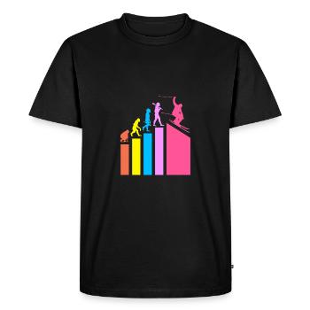Séjour ski ski - T-shirt Premium bio Homme - noir - Devant - Nico (187cm)