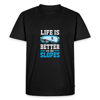 Snowboard Snowboard Vacances snowboard Snowboarders - T-shirt Premium bio Homme - noir - Devant - Nico (187cm)