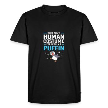 Macareux Papageientaucher - T-shirt Premium bio Homme - noir - Devant - Nico (187cm)