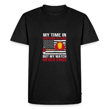Pompier Pompier - T-shirt Premium bio Homme - noir - Devant - Nico (187cm)