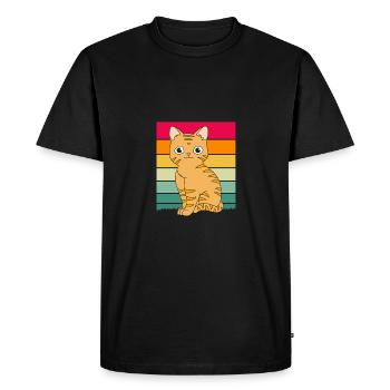 Chat tigré - T-shirt Premium bio Homme - noir - Devant - Nico (187cm)