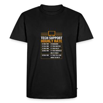 Tech Support - Men's Premium Organic T-Shirt - black - Front - Nico (187cm)