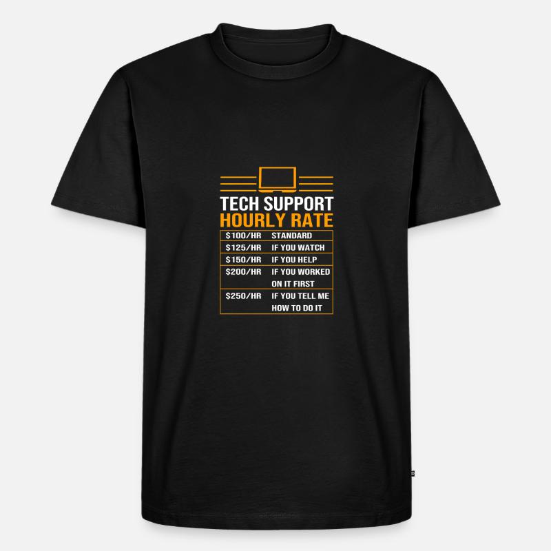 Tech Support - Männer Premium Bio T-Shirt - Schwarz