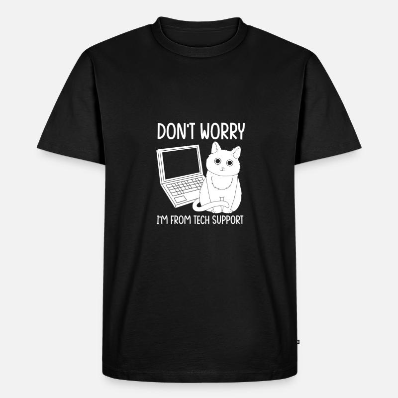 Tech Support - Männer Premium Bio T-Shirt - Schwarz