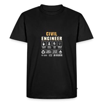 Civil Engineer Construction Site Construction Worker - Men's Premium Organic T-Shirt - black - Front - Nico (187cm)
