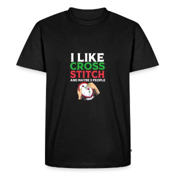 Cross Stitch - Men's Premium Organic T-Shirt - black - Front - Nico (187cm)