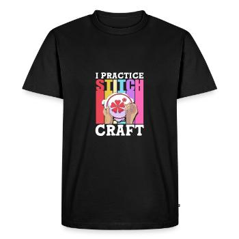 Cross Stitch - Men's Premium Organic T-Shirt - black - Front - Nico (187cm)