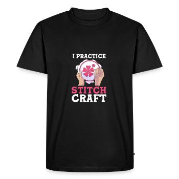 Cross Stitch - Men's Premium Organic T-Shirt - black - Front - Nico (187cm)