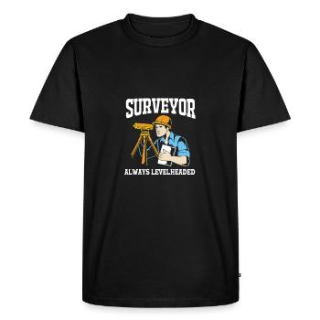 Géomètre - T-shirt Premium bio Homme - noir - Devant - Nico (187cm)