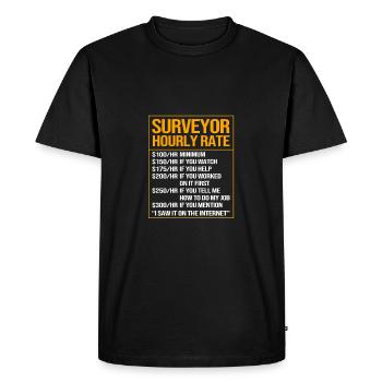 Géomètre - T-shirt Premium bio Homme - noir - Devant - Nico (187cm)