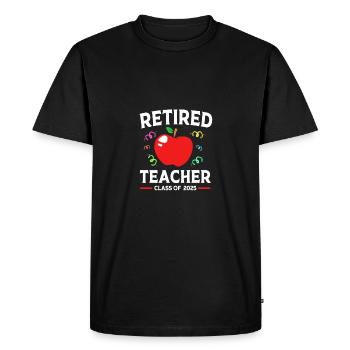 Pension 2025 Retraite 2025 Retraité Retraité Retraité - T-shirt Premium bio Homme - noir - Devant - Nico (187cm)
