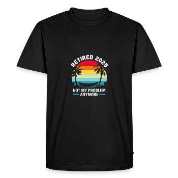 Pension 2025 Retraite 2025 Retraité Retraité Retraité - T-shirt Premium bio Homme - noir - Devant - Nico (187cm)