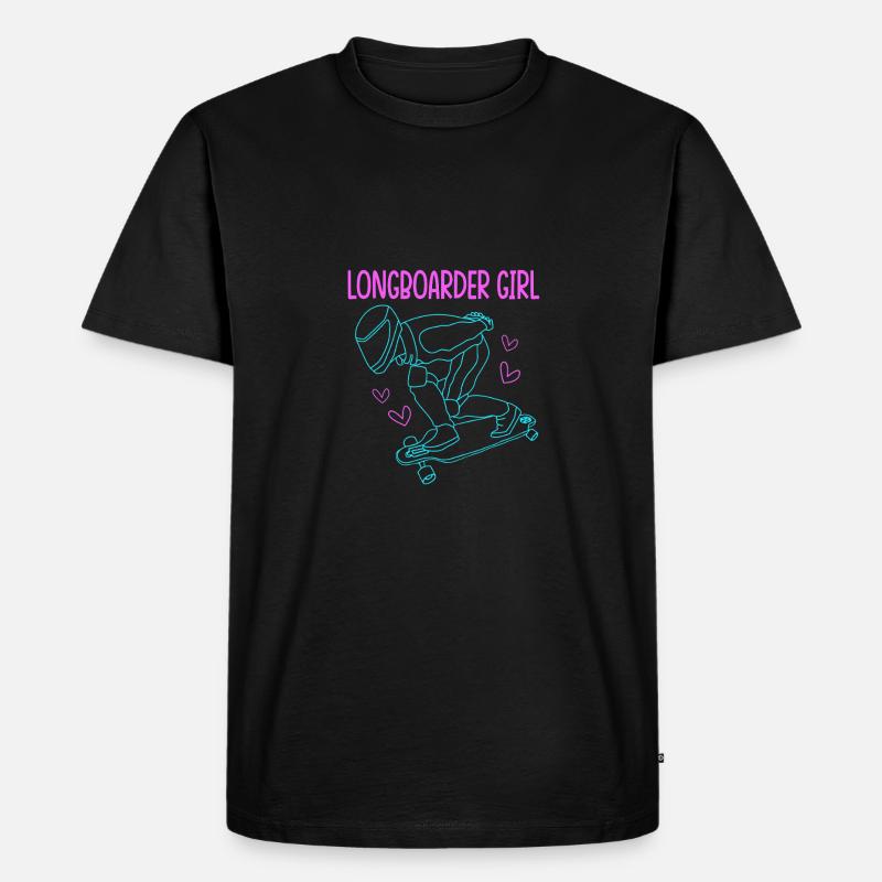 Longboard Longboarder Longboarding - Männer Premium Bio T-Shirt - Schwarz