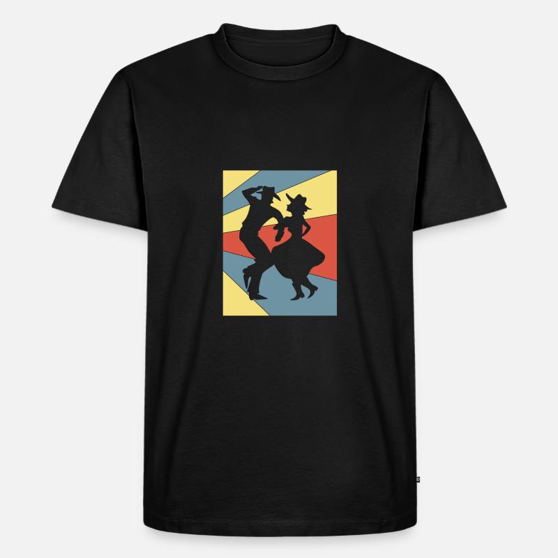 Square Dance - Männer Premium Bio T-Shirt - Schwarz