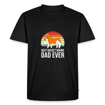 Basset Hound - T-shirt Premium bio Homme - noir - Devant - Nico (187cm)