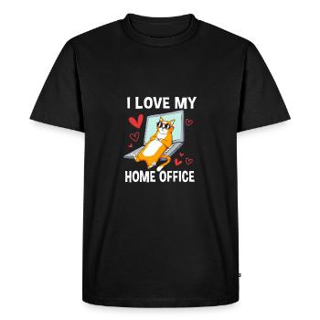Télétravail - T-shirt Premium bio Homme - noir - Devant - Nico (187cm)