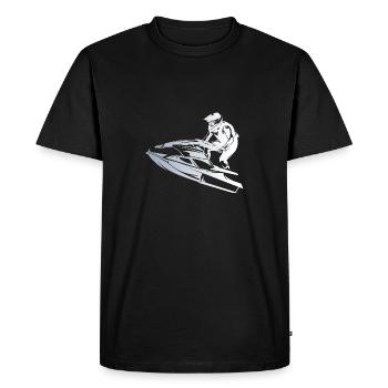 Fast-paced jet ski in silhouette - Men's Premium Organic T-Shirt - black - Front - Nico (187cm)