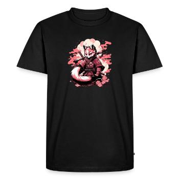 Renard samouraï - T-shirt Premium bio Homme - noir - Devant - Nico (187cm)