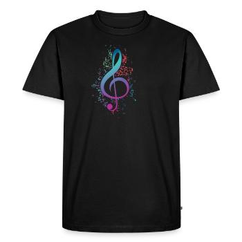 Clé de partition musicien cadeau de serrants - T-shirt Premium bio Homme - noir - Devant - Nico (187cm)