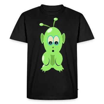 Martian shirt, for the alien and UFO fan - Men's Premium Organic T-Shirt - black - Front - Nico (187cm)