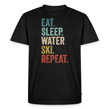 Drôle Manger Dormir Ski Nautique Répéter Ski Nautique - T-shirt Premium bio Homme - noir - Devant - Nico (187cm)