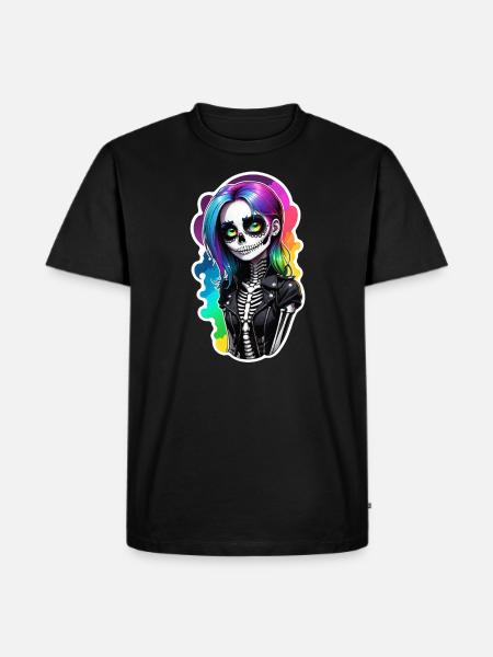 Halloween - Rock & Regenbogen - Männer Premium Bio T-Shirt - Schwarz