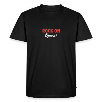 Rock on Queen Vintage Retro Minimalist Design - Men's Premium Organic T-Shirt - black - Front - Nico (187cm)