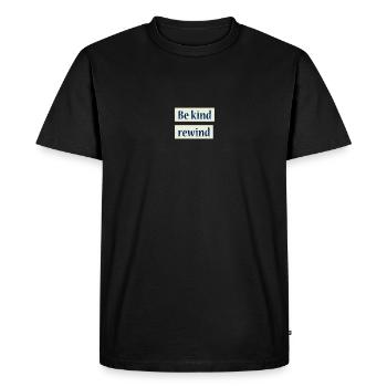 be kind rewind minimalist design retro - Men's Premium Organic T-Shirt - black - Front - Nico (187cm)