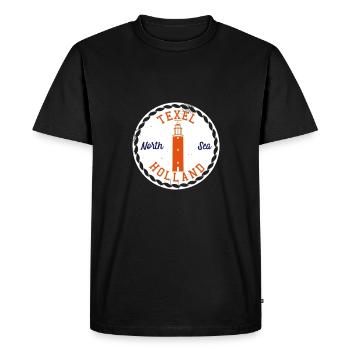 Texel North Sea Phare Cadeau - T-shirt Premium bio Homme - noir - Devant - Nico (187cm)