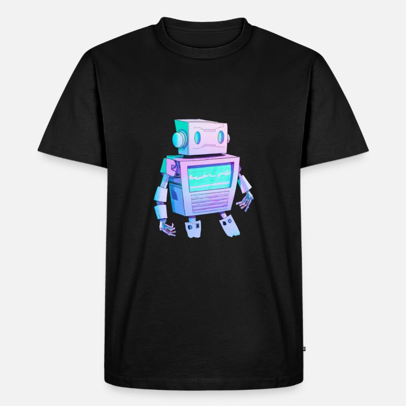 robot - Männer Premium Bio T-Shirt - Schwarz