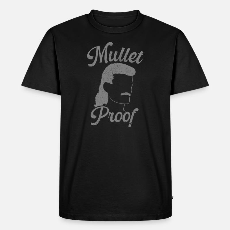 Retro Mullet Proof Mullet Pun - Männer Premium Bio T-Shirt - Schwarz