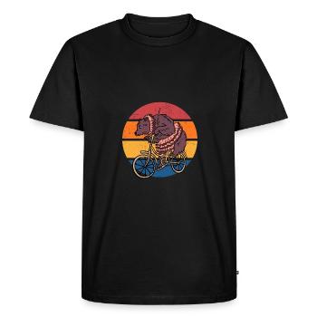 Cyclistes Vélo Vélo Cyclisme VTT L - T-shirt Premium bio Homme - noir - Devant - Nico (187cm)