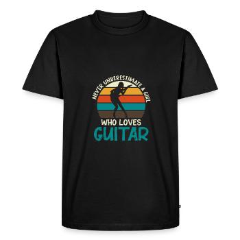 Guitare Musique Acoustique Guitare Guitariste Basse Li - T-shirt Premium bio Homme - noir - Devant - Nico (187cm)