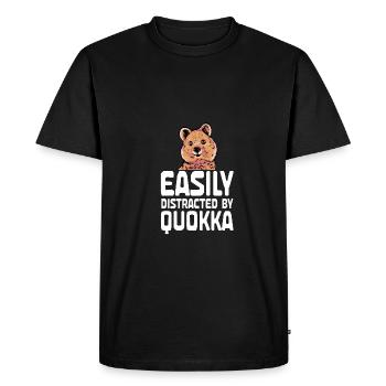Facilement distrait par Quokka Australia Tierliebh - T-shirt Premium bio Homme - noir - Devant - Nico (187cm)