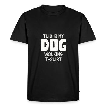 C’est mon chien qui promène chiot Amoureux des chiens Hundeh - T-shirt Premium bio Homme - noir - Devant - Nico (187cm)