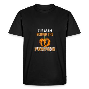 The man behind the pumpkin farm Lovers Farmer - Men's Premium Organic T-Shirt - black - Front - Nico (187cm)