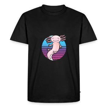 Drôle Axolotl Mignon Kawaii Animal Fun Liebhab - T-shirt Premium bio Homme - noir - Devant - Nico (187cm)