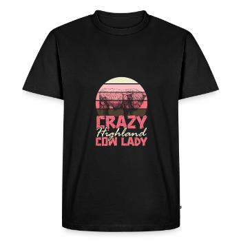 Funny Highland Cow Scottish Cute Cattle Sp - Men's Premium Organic T-Shirt - black - Front - Nico (187cm)