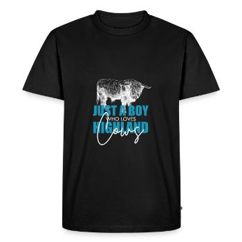 Funny Highland Cow Scottish Cute Cattle Sp - Men's Premium Organic T-Shirt - black - Front - Nico (187cm)