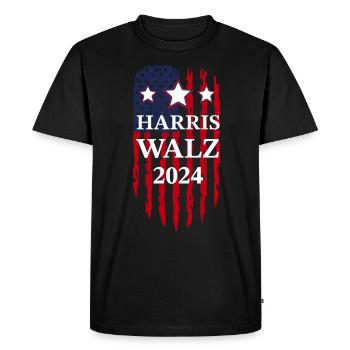 Harris Walz Élection 2024 Kamala Harris Tim Walz W - T-shirt Premium bio Homme - noir - Devant - Nico (187cm)